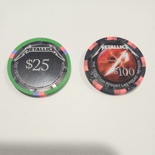 Metallica $100 & $25 Casino Chip Set from Las Vegas RARE Limited Edition picture