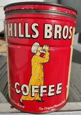 Vintage 1929 - 1952 2LB Key Wind Coffee Tin Can Advertising Hills Bros. Coffee  picture