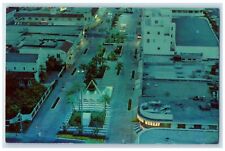 c1950's Beautiful Lincoln Road Mall At Night Miami Beach Florida FL Postcard picture