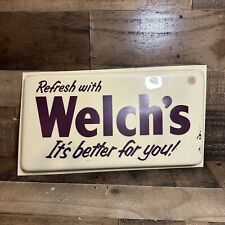 Vintage Welch’s Fruit Juice Plastic Sign 18x10 Rare Advertising Grape picture