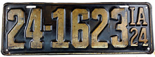 Vintage Iowa 1924 Auto License Plate County 24 Man Cave Wall Decor Collector picture