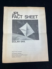 1976 JET PROPULSION LABORATORY JPL SOLAR SAIL 11 PAGE FACT SHEET W 1977 REVISION picture