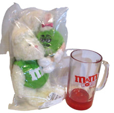 RARE 2006 Boyd's Green M&M World Plush Easter Bunny Rabbit and stein Set, NEW picture