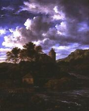 Oil painting Jacob Isaakszoon Van Ruisdael Mountainous Landscape with Castle art picture