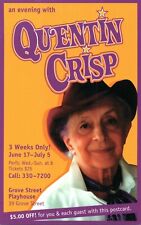 An Evening with Quentin Crisp Grove St. Playhouse NY Gay Theater 1998 Postcard picture