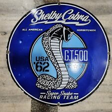 SHELBY COBRA PORCELAIN ENAMEL SIGN 30 INCHES ROUND picture