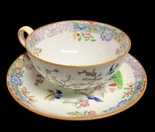 VINTAGE MINTONS ENGLAND BIRDS FLORAL TEA CUP AND SAUCER picture