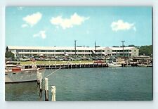 1976 Cape Cod Massachusetts Falmouth Marina Motel Robbins Road Docks Postcard E7 picture