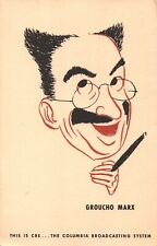 Groucho Marx CBS Radio Program Caricature Cigar in Hand 1943 Postcard picture