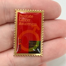 USPS Prostate Cancer Awareness Lapel Pin Annual Checkups Stamp 33c Winco Vintage picture