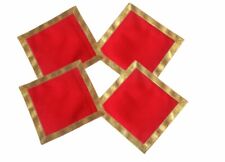 Red Velvet Puja Aasan Cloth for Temple and Puja 5 x 5 inch Design May be vary US picture