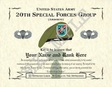 20th Special Forces Group (A) Personalized Art Print 8.5 x 11 (BADGE) picture