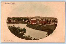 Hillsboro Wisconsin Postcard Lake River Exterior Building c1910 Vintage Antique picture