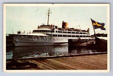 VINTAGE MALMO. THE FERRY MOALMOHUS~SWEDISH POSTCARD BR picture