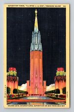 San Francisco CA-California, CA Worlds Fair, Spire to the Sun, Vintage Postcard picture