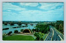 View Hatch Music Shell Charles River Basin Cambridge MA Vintage Postcard picture