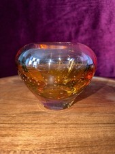 Evolution by Waterford Red & Amber Controlled Bubble Art Glass Vase picture