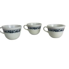 Pyrex Milk Glass Old Town Blue Onion Coffee Mug Tea Cups Set Of 3 picture