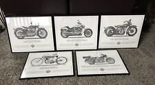 Harley Davidson Cornerstone Collection Prints Framed 1903-2003 5 prints 20