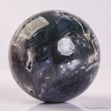 400g 67mm Natural Green Moss Agate Crystal Geode Sphere Quartz Healing Ball picture