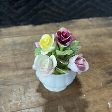 Beautiful Vintage Coalport Bone China Miniature Potted Flowers 2.5