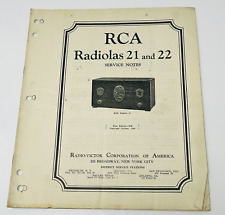 1929 RCA Radiola 21 & 22 Service Notes Repair Manual Part Schematic Instruction picture
