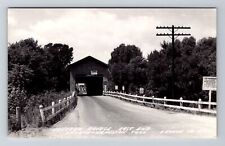 Keokuk IA-Iowa RPPC, Covered Bridge, Real Photo c1950 Vintage Postcard picture