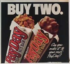 PayDay Candy Bar 1988 Vintage Print Ad 4.5x5 Inches Wall Decor picture