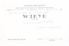 1949 Radio QSL Card St Marys PA W3KYR Boys Club St Marys Amature Radio Society picture