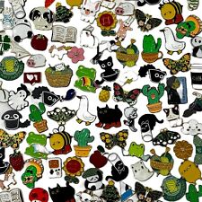 Mixed Enamel Pins Lot of 50 Mixed Random Pinback Various Designs for Hats Jacket picture