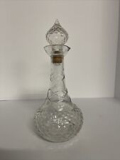 Vintage Smirnoff Glass Genie Bottle Decanter With Cork And Glass Stopped picture