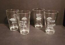 Omaha Steak Assorted Sayings Clear Drinking Glass Collectible Set Of 4 (dme24) picture