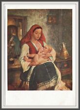 Madonna Child Breast feeding Mother breastfeeding Beautiful woman Bulgaria card picture