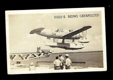 1943 Aviation RPPC Postcard US Coast Guard Patrol Plane OS2U-2 Being Catapulted picture