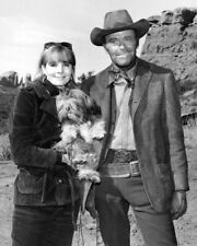 Henry Fonda with wife Shirlee and dog on set 1968 western Firecreek 8x10 photo picture
