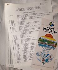 1974 worlds fair Spokane WA original Professional Entertainment Schedules Etc picture