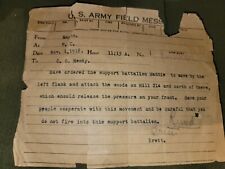 WWI US Army Field Message Giving Orders to Commanding Officer Henty SCARCE picture