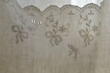 Pure linen shift, embroidered scallops, floral white work and YV monogram picture