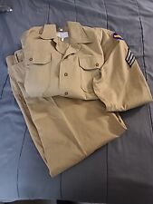 WW2 US Army EM Khaki Uniform Repro What Price Glory 17x34 Shirt 38 Pants USAAF picture