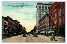c1910's Looking South On Market Street Chattanooga Tennessee TN Bank Postcard picture