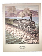 Vintage  Rutland Railroad Engine No.73 Art Print From Vermont to Ogdensburg, NY picture