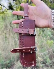 8”long custom handmade leather sheath Knife Case Vertical Scout Carry Sheath picture