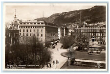 1936 City Park House Telegraph Building Bergen Norway RPPC Photo Postcard picture