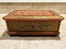 Gorgeous Italian ANRI Music Box Hand Carved Wood Hand Painted Anniversary Waltz picture