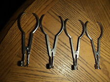 Vintage White Rubber Dam Clamp Forcepts Orthodontic Tool No. 155L 3 Designs 4 pc picture
