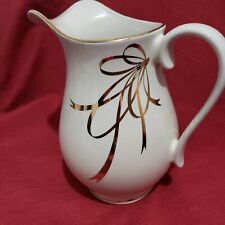  A Teleflora Gift Ivory with gold Trim pitcher  picture