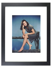 Barefoot Beauty Actress GENE TIERNEY Matted & Framed Picture Photo picture