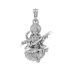 Sterling Silver (92.5% purity) Goddess Maa Saraswati Pendant for Men & Women picture