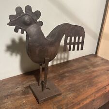VINTAGE METAL FOLK-ART OF CHICKEN-ROOSTER, NICE COUNTRY HOME DECOR picture