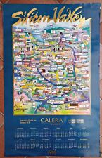 Rare 1994 CALERA Silicon Valley Pictorial Map & Calendar, Technology Tech Poster picture